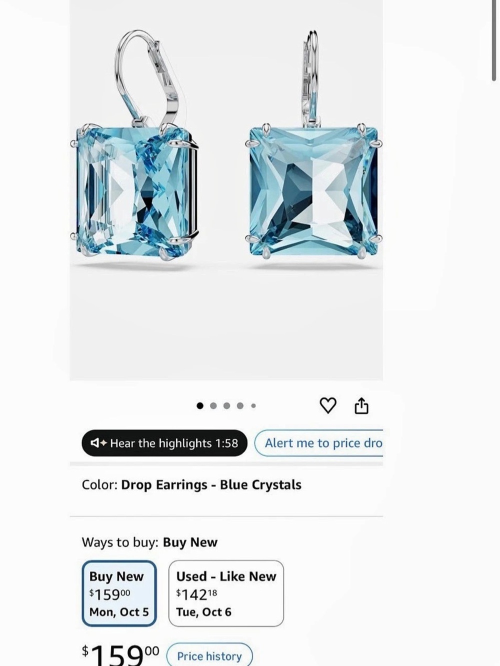 Swarovski Millenia Crystal Jewelry , Blue Crystals
